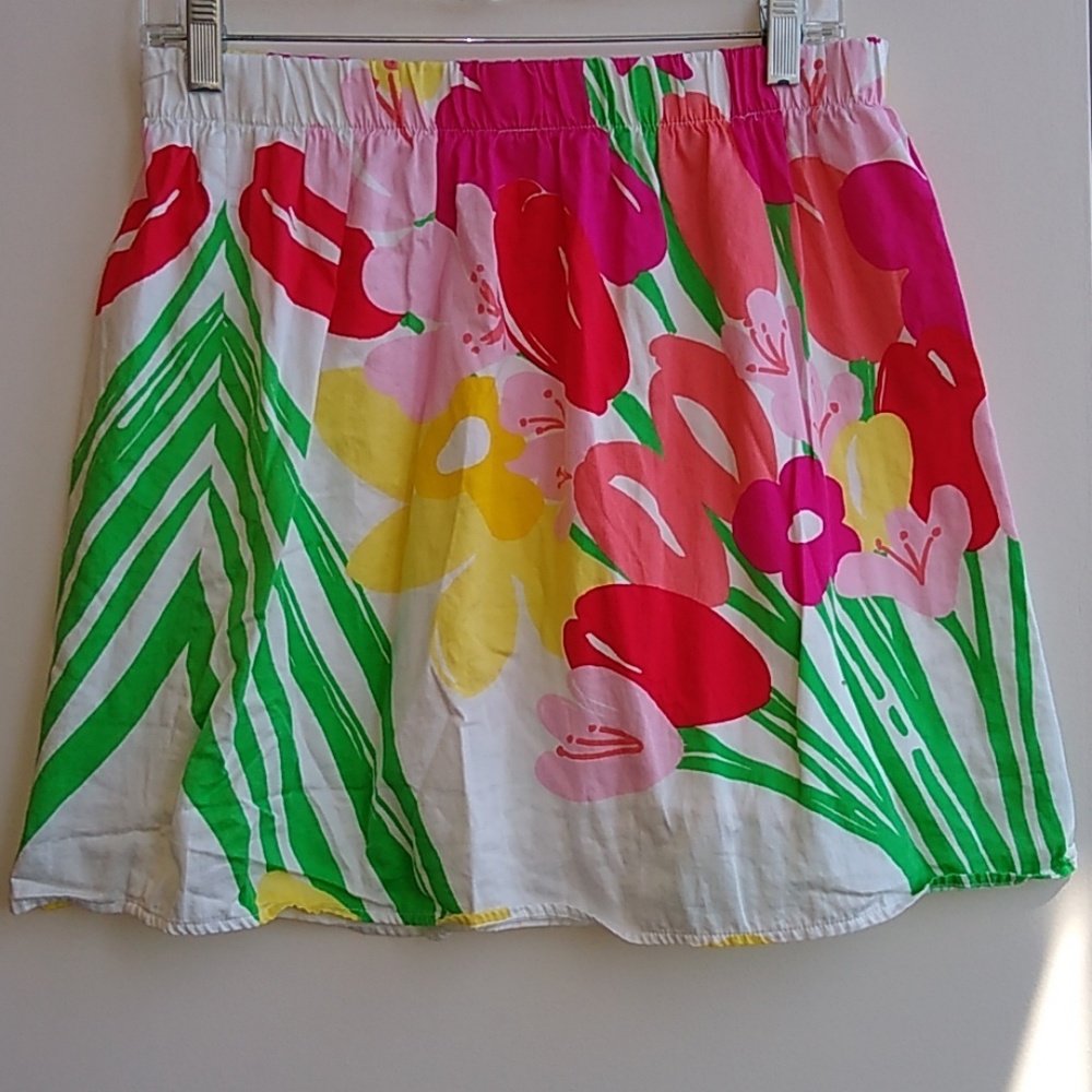Lilly Pulitzer cotton abstract floral skirt, Large
